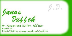 janos duffek business card